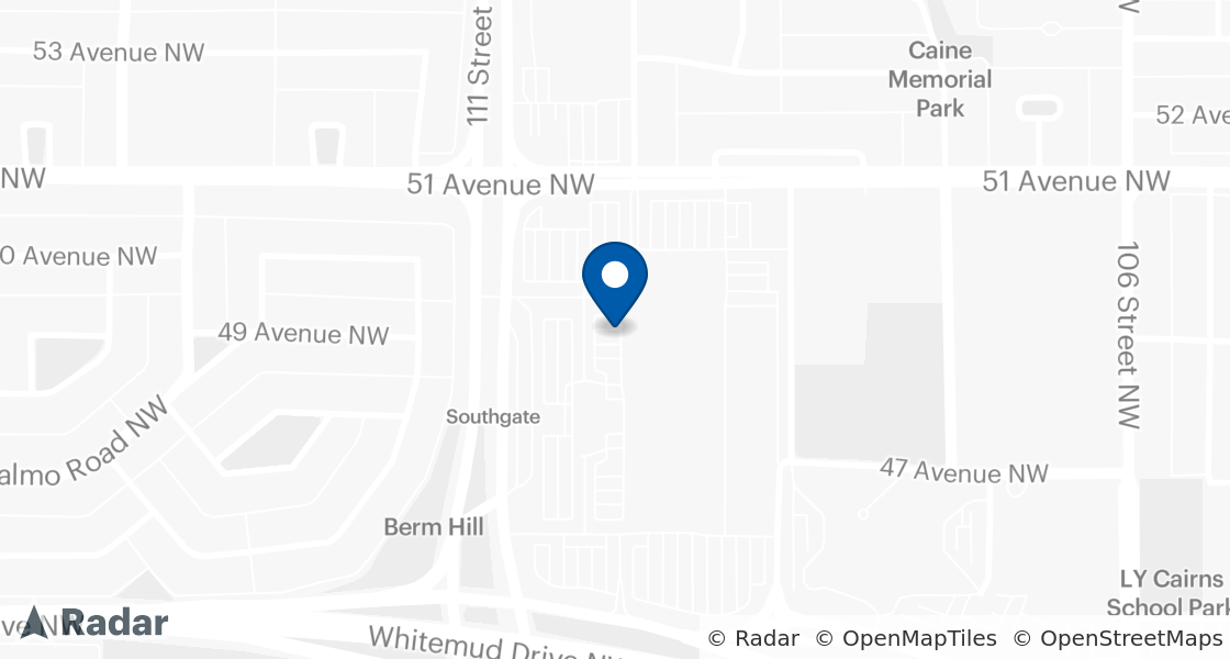 Map of Dairy Queen Location:: 111th Street & 51st Avenue, Edmonton, AB, T6H 4M6